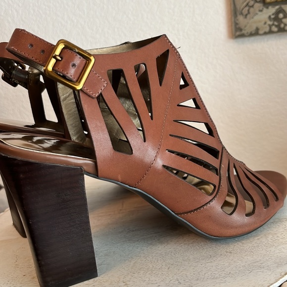 Carlos by Carlos Santana Dynamic open toe heel brown leather EUC Size 10 - Picture 6 of 13